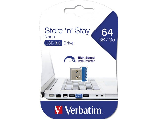 Verbatim |  STORE N STAY NANO USB 3.0 64GB DRIVE | 98711