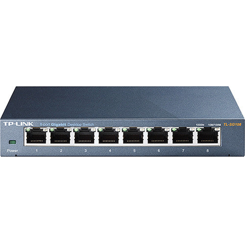 TP-Link |  8-Port 10/100/1000 Mb/s Unmanaged Desktop Switch | TL-SG108