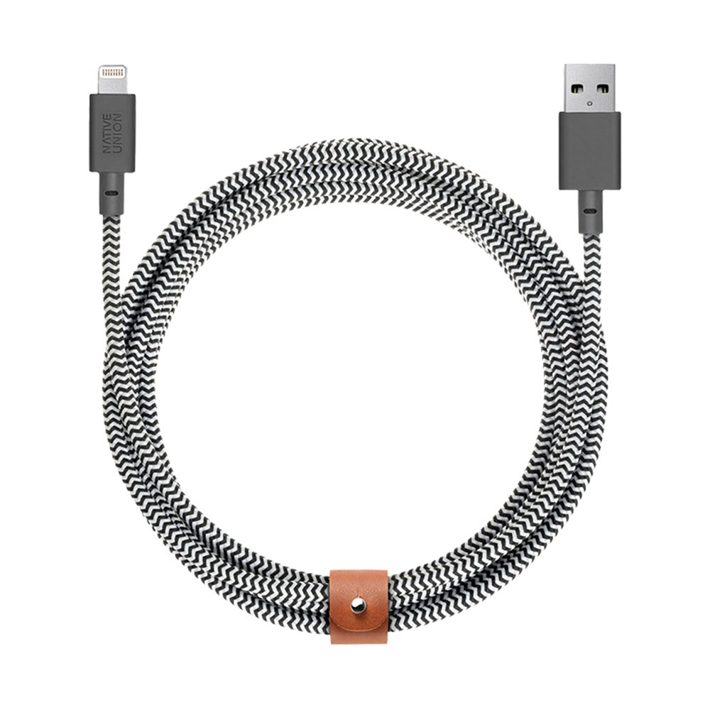 Native Union | USB-A to Lightning - Belt Cable 3M/10FT - Zebra | BELT-L-ZEB-3-NP