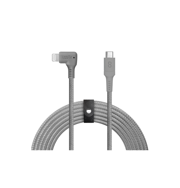 LOGiiX | Piston Connect XL90 USB-C to Lightning 3M / 10FT - Graphite Grey |  LGX-13449