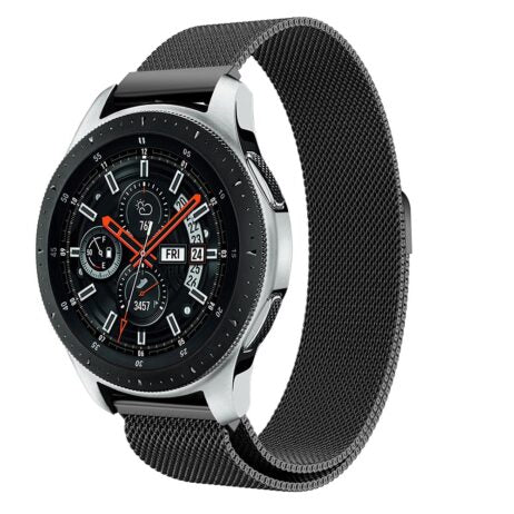 Strapsco | Samsung Galaxy Watch 46mm - Milanese Mesh Band - Black | S.M9.MB.22