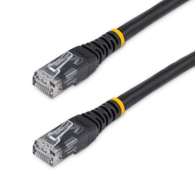 Startech | Cat6 Molded Ethernet Cable (650mhz 100w Poe Rj45 Utp) - 1 Ft - Black | C6patch1bk