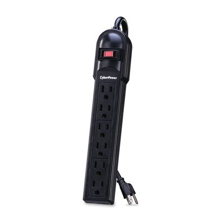 Cyberpower | 6-Outlet 125V 4Ft  Essential Series Surge Protector - Black | CSB604