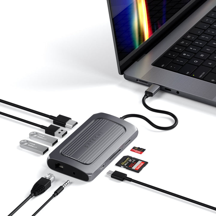 Satechi | USB-4 Multiport Adapter with 8K HDMI - Space Gray | ST-U4MA3M