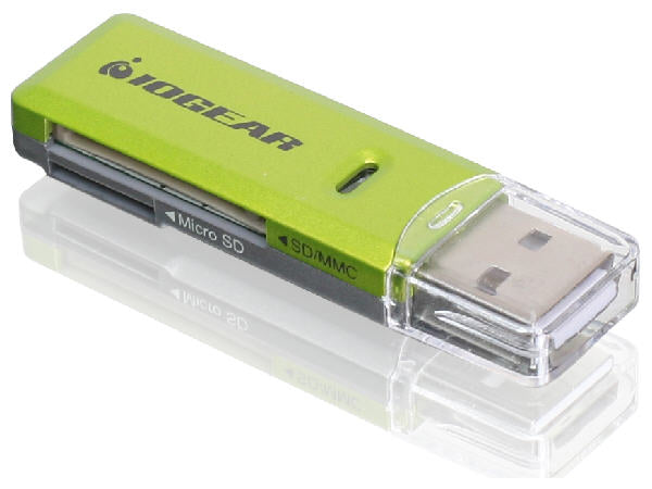 IOGEAR | Compact USB 3.0 SD/Micro SD Card Reader/Writer - Green | GFR204SD