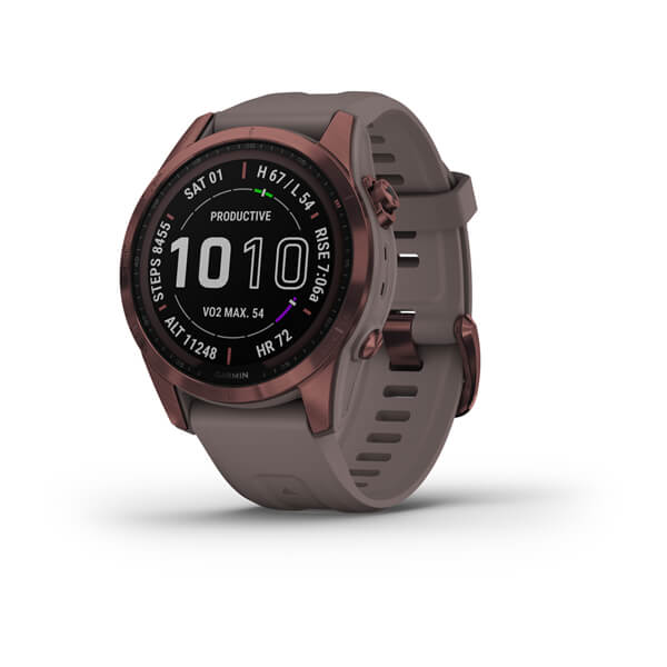 Garmin | Fenix 7S 42mm Smartwatch Sapphire Solar Edition Dark Bronze | 010-02539-28