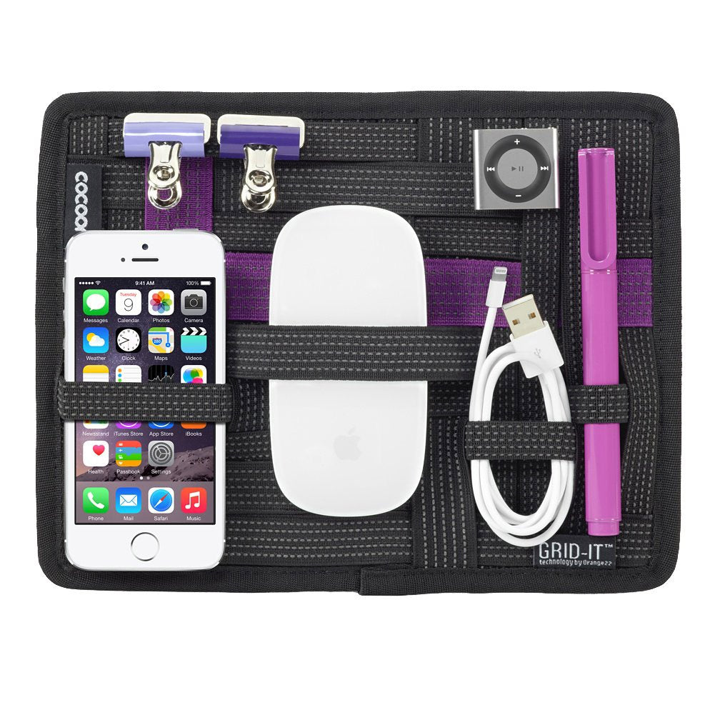 Cocoon | Grid-It Small Organizer Black/Purple 7.25in X 9.25in GCA7BKP