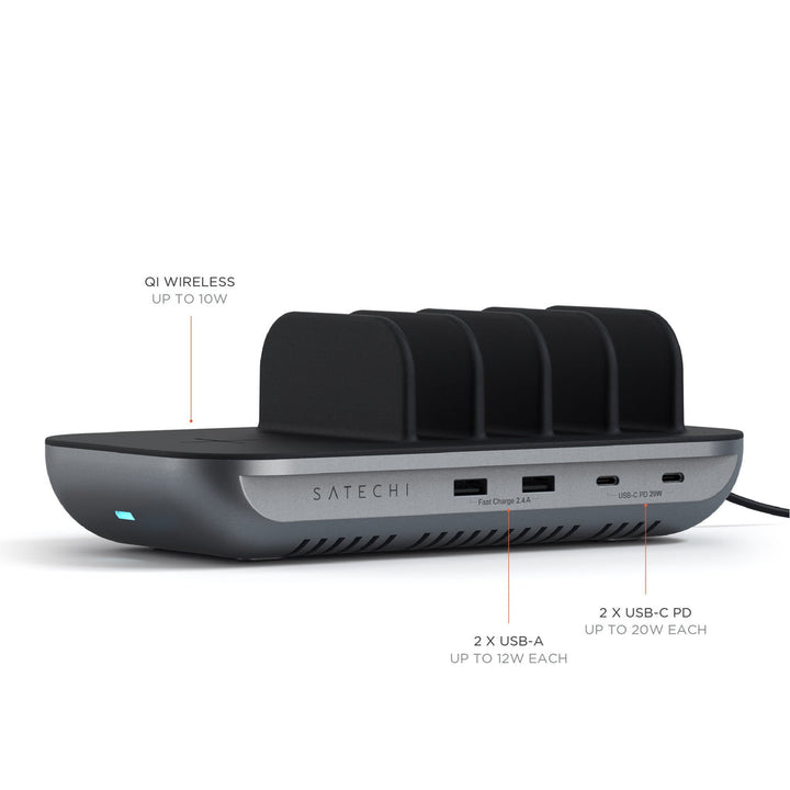 Satechi | Dock5 Multi-Device Charging Station with Wireless Charging | ST-WCS5PM