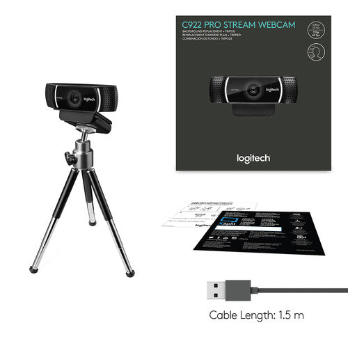 Logitech | C922 Pro Steam Webcam HD / 1080p 60fps| 960-001087
