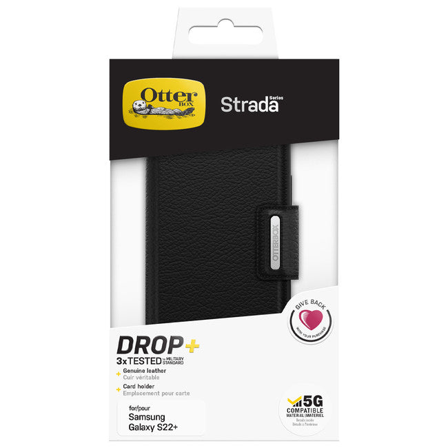 //// Otterbox | Strada Leather Folio Galaxy S22+ Case Shadow - Black | 120-5195