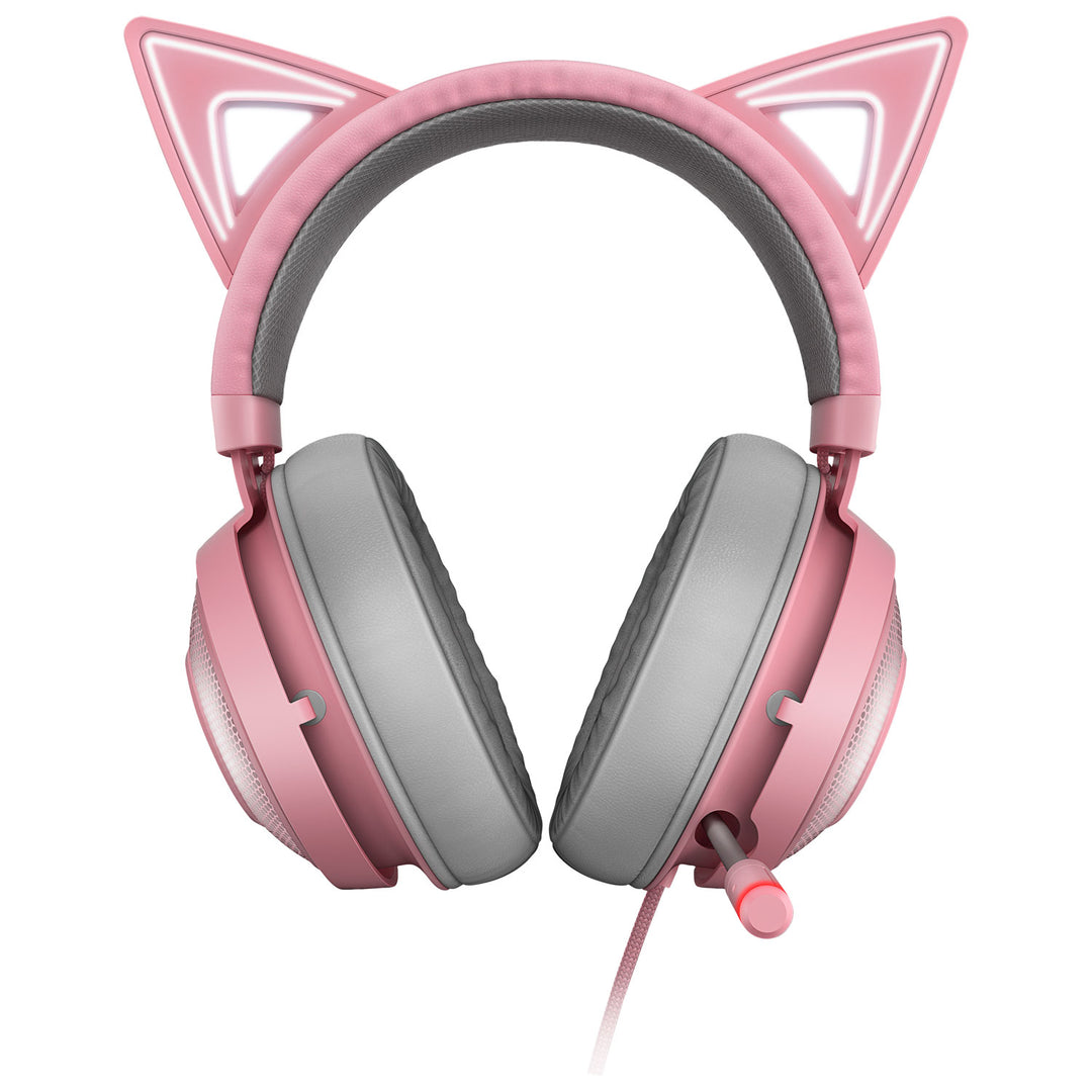 Razer | Kraken Kitty Edition Chroma USB Wired Over-Ear Gaming Headset - Quartz | RZ04-02980200-R3M1