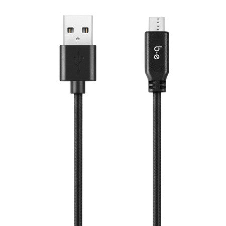 Blu Element | USB-A to Micro-USB - Braided Charge/Sync USB 4ft - Black | 107-1410