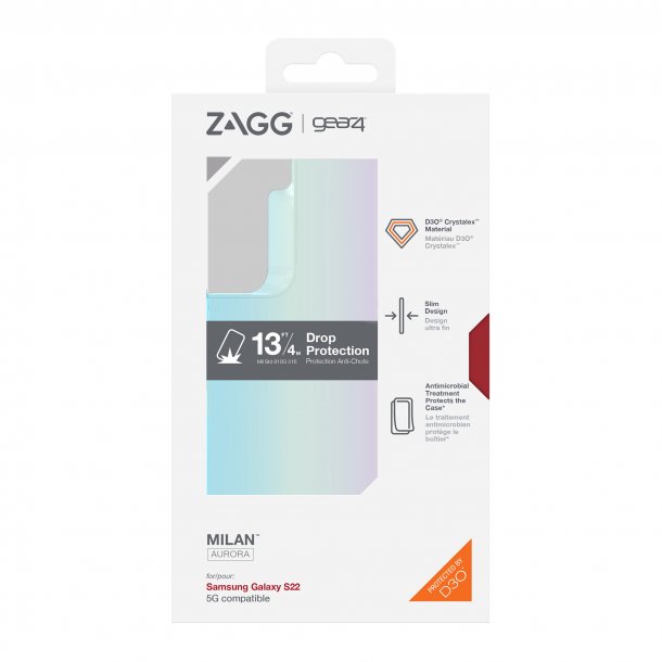 ZAGG GEAR4 | | Galaxy S22 Case 5G D3O Milan Case Aurora 15-09704