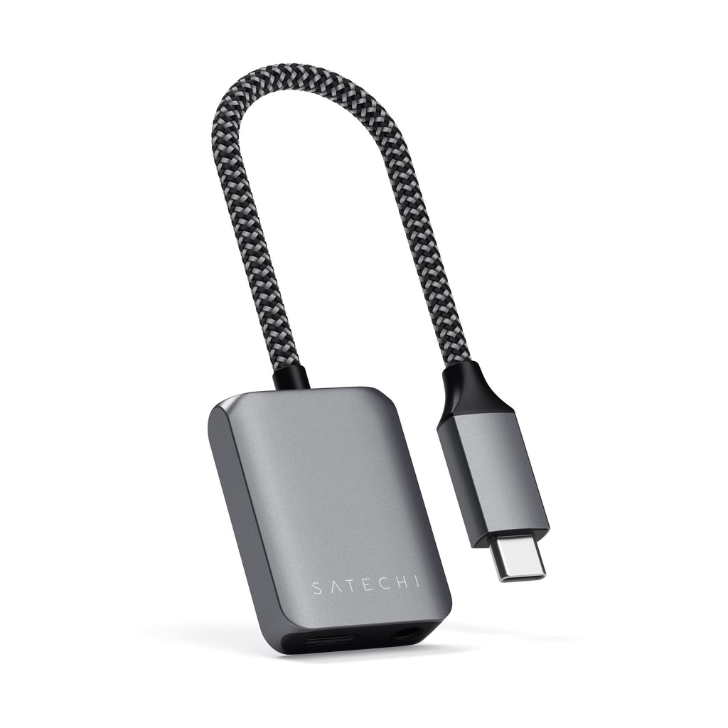 Satechi | USB-C to 3.5mm Audio & PD Adapter - Space Gray | ST-UCAPDAM