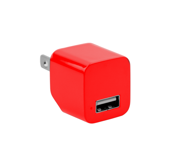 //// LOGiiX | Power Cube Mini Wall Charger 1A/5W - Red | LGX-12669