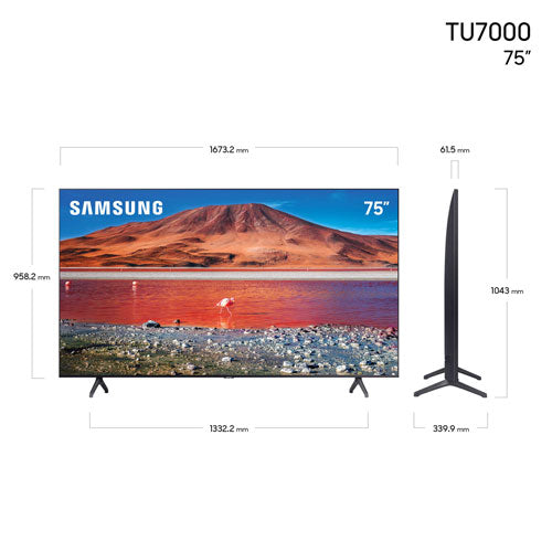 Samsung | 75" 4K UHD HDR LED Tizen Smart TV - Titan Grey | UN75TU7000FXZC