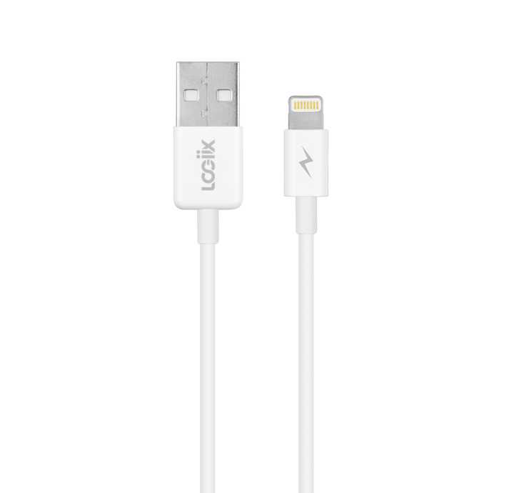 LOGiiX | Sync & Charge Shortie Cable USB-A to Lightning - 30cm 1FT - White | LGX-10952