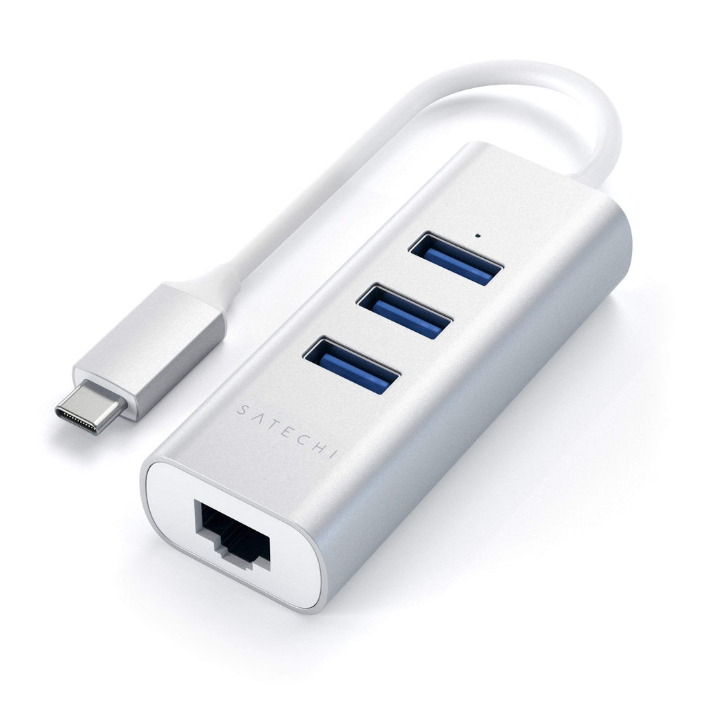 Satechi | Type-C 2-in-1 USB Hub with Ethernet - Silver | ST-TC2N1USB31AS