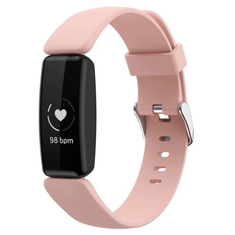Strapsco | Fitbit Inspire 2 - Smooth Rubber Band - Pink - Small | FB.R60.13.S