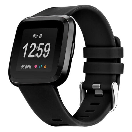 StrapsCo | Fitbit Versa - Quick Release Strap - Black - Large | fb.r31.1.l