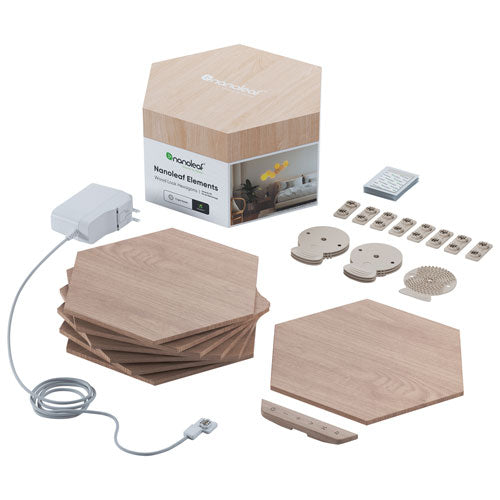 Nanoleaf | Elements - Wood Look Hexagons - Smarter Kit - 7 Panels | NL52-K-7003HB-7PK