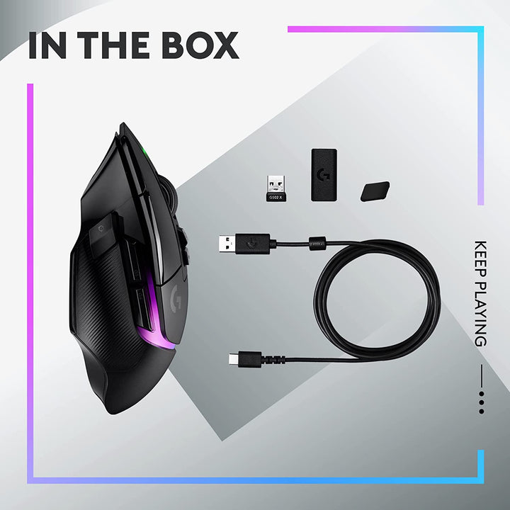 Logitech | G502 X PLUS 25000 DPI Wireless Optical Gaming Mouse Black | 910-006160