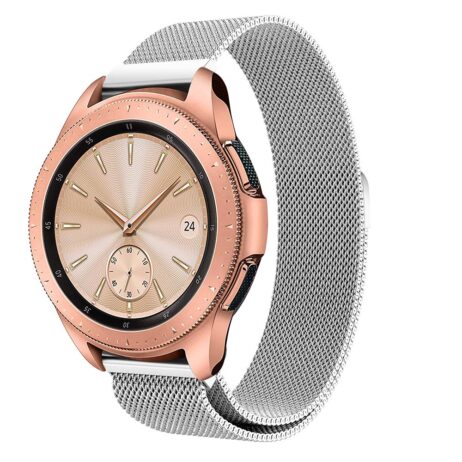 Strapsco | Samsung Galaxy Watch 42mm - Milanese Mesh Band - Silver | S.M9.SS.20