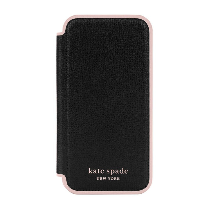 //// Kate Spade NY | iPhone 13 Pro - Vegan Leather Premium Folio Case - Black | 120-4530