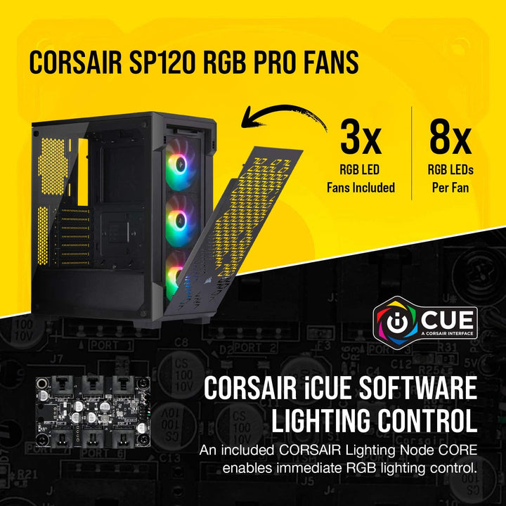 Corsair | iCUE 220T RGB Mid-Tower ATX Computer Case - Black | CC-9011173-WW
