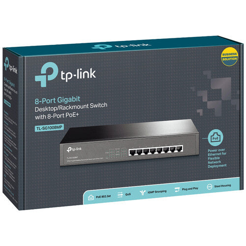TP-Link | 8-Port Gigabit Unmanaged Switch with 8-Port PoE+ | TL-SG1008MP