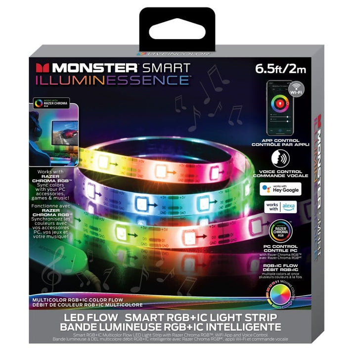 Monster | Illuminessence Smart Sound-Reactive LED Light Strip - 2M  / 6.5FT | MLB71065CAN