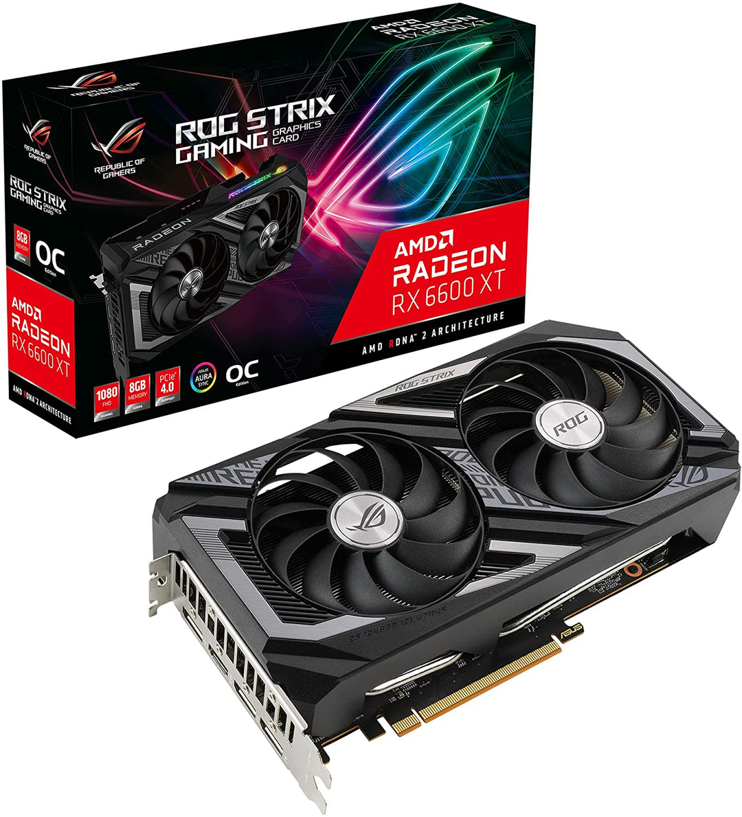 Asus  | Video Card  AMD Radeon RX 6600 XT OC 8GB GDDR6 128bit HDMI | ROG-STRIX-RX6600XT-O8G-GA
