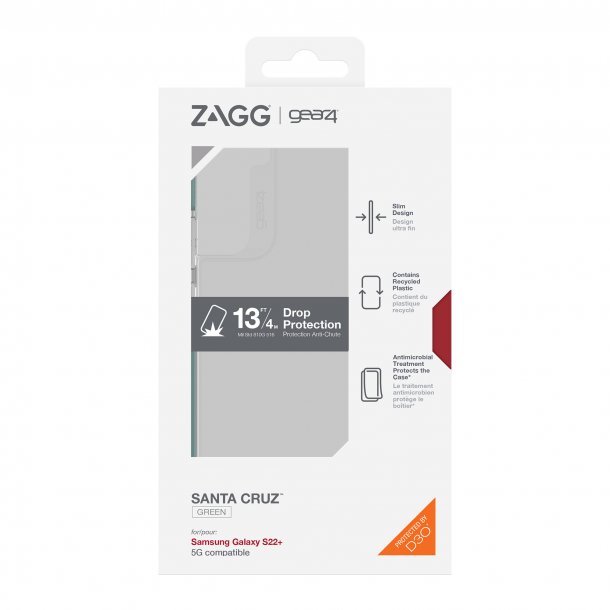 ZAGG GEAR4 | | Galaxy S22+ Case 5G D3O Santa Cruz Case Green 15-09719