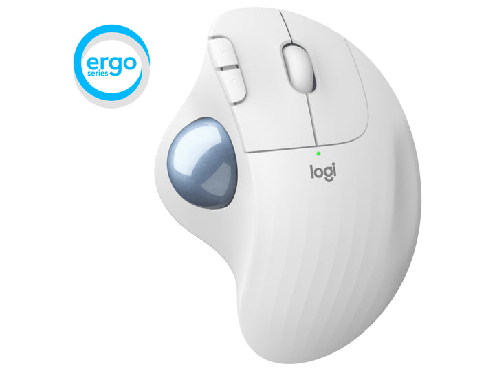 Logitech | Ergo M575 Ergonomic Wireless Trackball Mouse - White | 910-005868