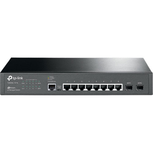 TP-Link | 8-Port JetStream Gigabit L2 Managed Switch with 2 SFP Slots | T2500G-10TS