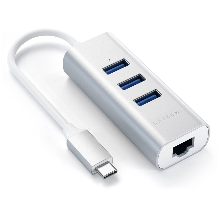 Satechi | Type-C 2-in-1 USB Hub with Ethernet - Silver | ST-TC2N1USB31AS