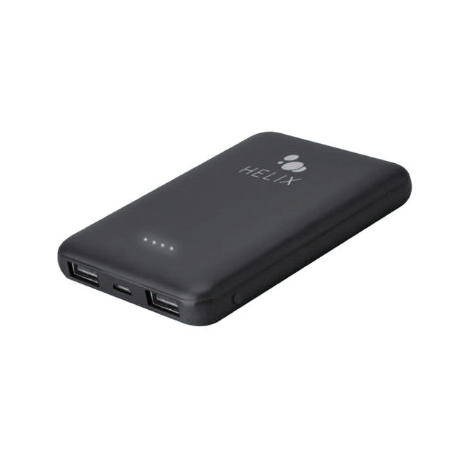 Helix | Retrak Powerbank 5,000 mAh with Dual USB-A Ports Black | 109-1468