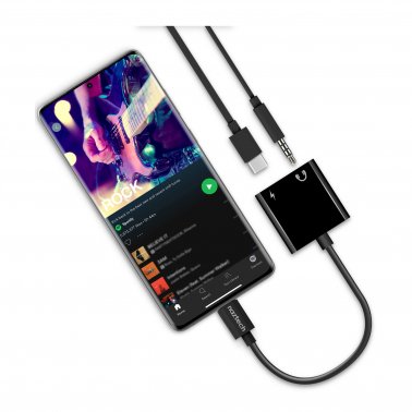 Naztech | Black USB-C & 3.5mm Audio + Charge Adapter | 15-08488