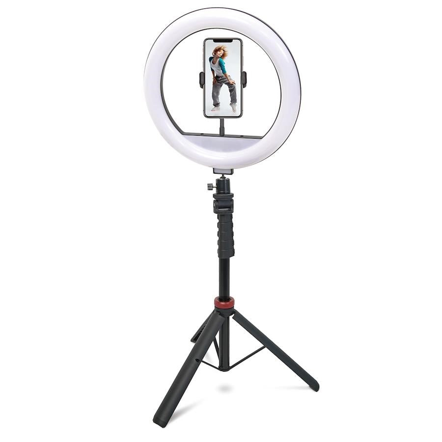Mobifoto | 12" RGB LED Ring Light Vlogging Kit, New Pro Stand, Wireless Remote, Smartphone and Camera Mount MOBIRL12R2