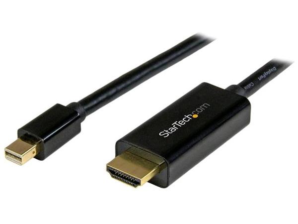 Startech | Mini Displayport 1.2 (M) - HDMI 1.4 (M) Cable - 2m / 6ft - Black | MDP2HDMM2MB