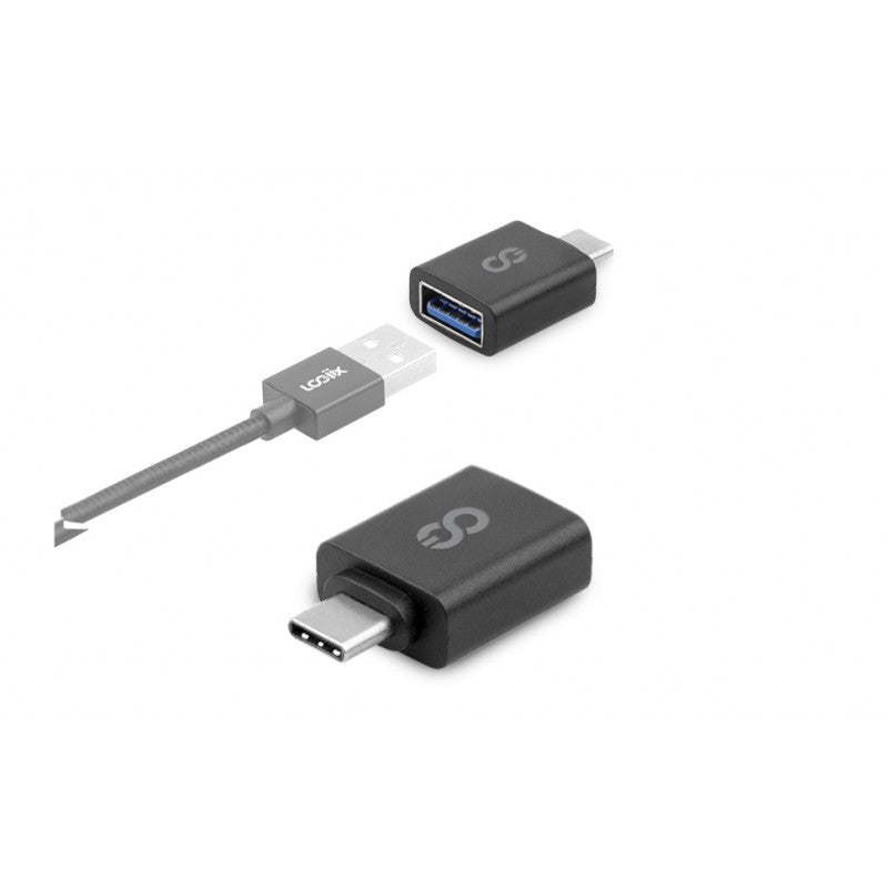 LOGiiX | 2 Pack Adapter Kit USB-A Female to USB-C Male  - Black | LGX-12637