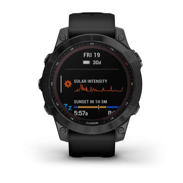 Garmin | Fenix 7 Black DLC Titanium with Black Band (Large) - Sapphire Solar Edition Smartwatch | 010-02540-34