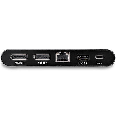 Startech | USB C Dock - 4k Dual Monitor Displayport - Mini Laptop Docking Station - 100w Power Delivery Passthrough - Gbe, 2-Port USB-A Hub - USB Type-C Multiport Adapter - 3.3' Cable | DK30C2DAGPD