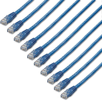 Startech | Cat6 Molded Ethernet Cable *10 Pack* (650mhz 100w Poe Rj45 Utp) - 1 Ft - Blue | C6patch1bl10pk