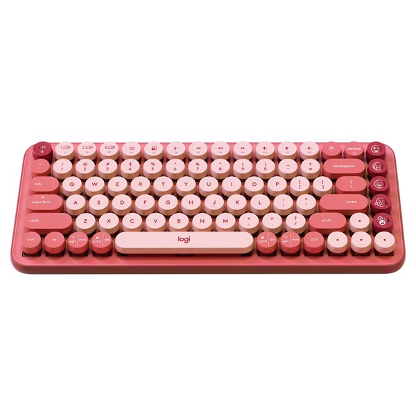 Logitech | POP Keys Wireless Mechanical Keyboard with Customizable Emoji Keys - Heartbreaker - Rose | 920-010709 PROMO ENDS NED