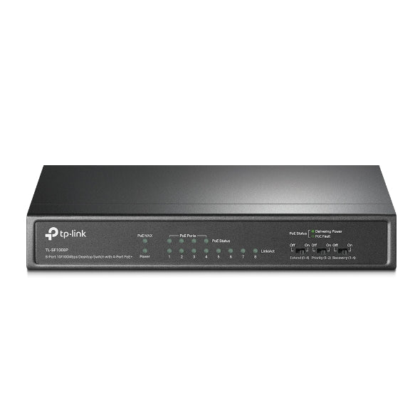 TP-Link |  8-port 10/100M Unmanaged PoE Switch, 8 10/100M RJ45 ports including 4 PoE Ports | TL-SF1008P