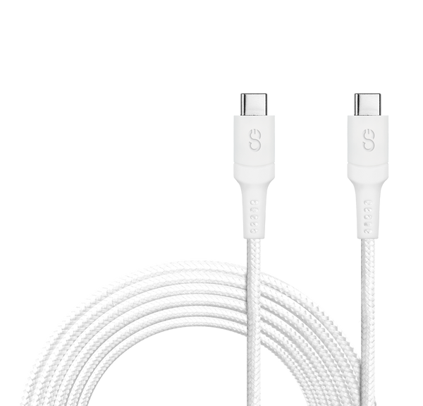 LOGiiX | Piston Connect XL AS -  USB-C to USB-C -3M /10FT/ 60W - White | LGX-12911