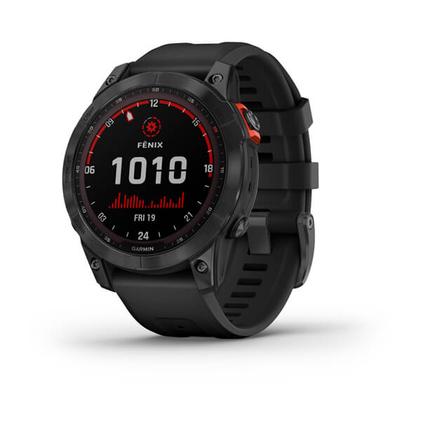Garmin | Fenix 7 Smartwatch Slate Gray with Black Band (Large) - Solar Edition | 010-02540-10
