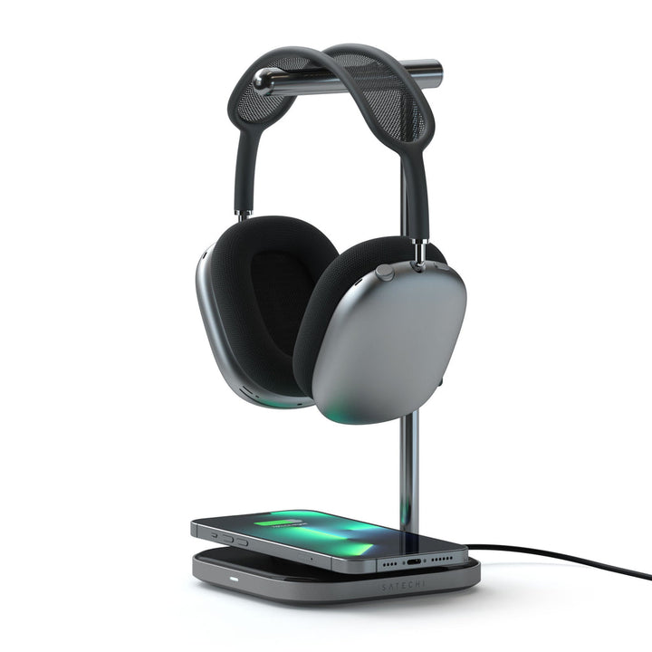 Satechi | 2in1 Headphone Stand with Wireless Charger - Space Gray | ST-UCHSMCM