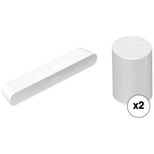Sonos | Ray Sound Bar & 2 Era 100 Multi-Room Speakers - White |